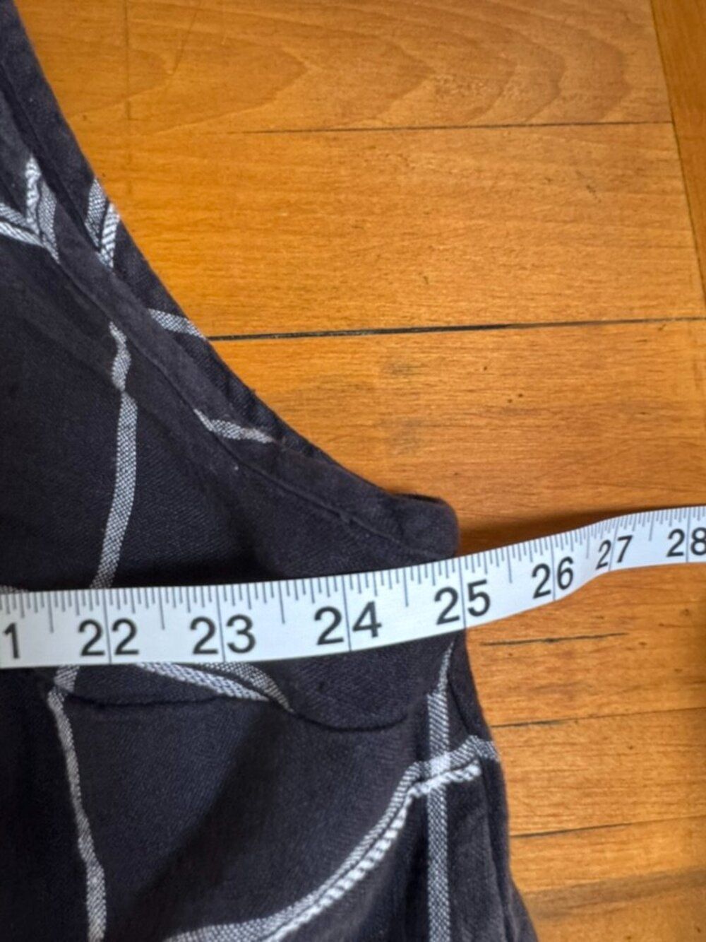 FLAX 100% Linen Windowpane Tunic Dress Charcoal Black 1G Made Lithuania - Picture 13 of 13